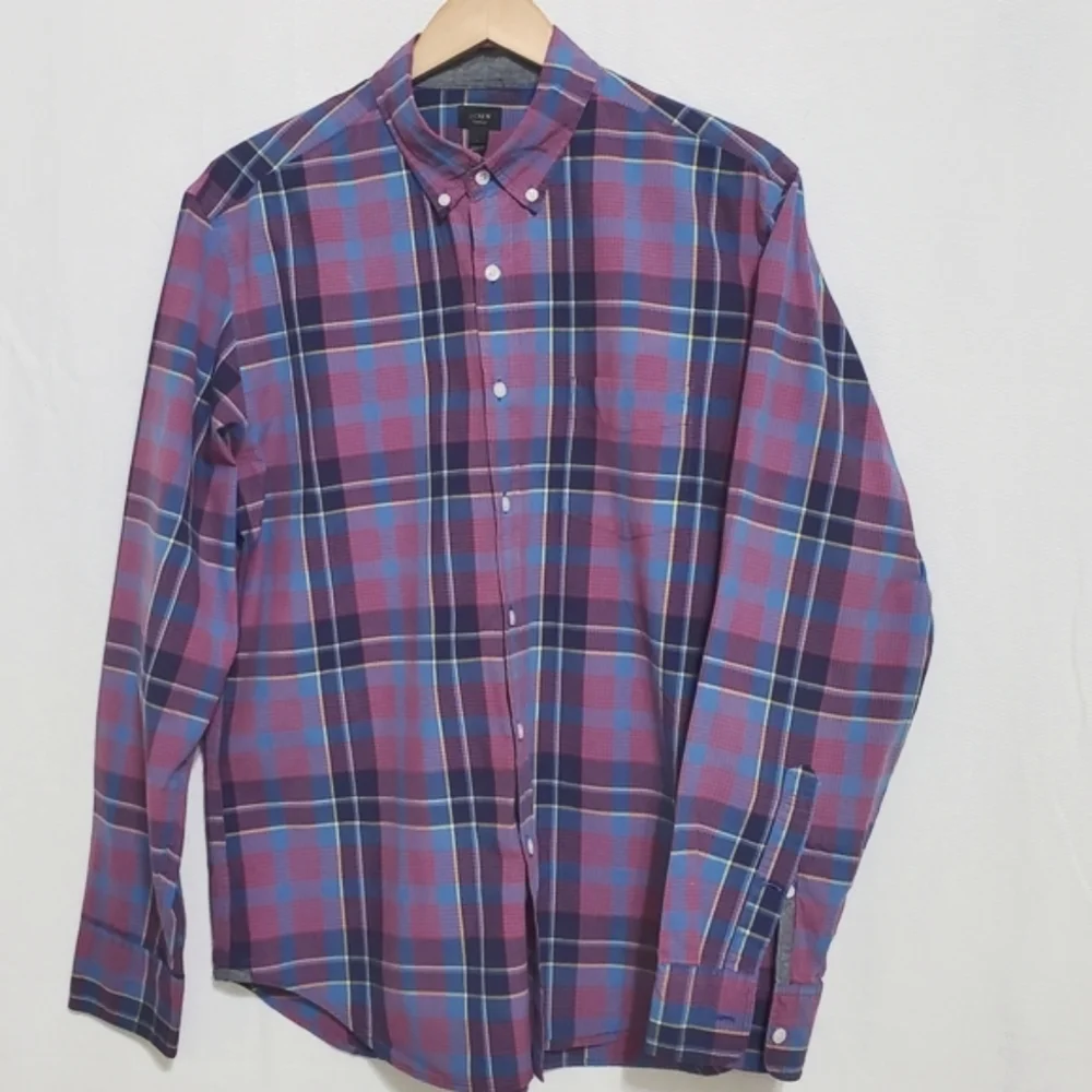 J. Crew Tartan Plaid Longsleeve Button Down Shirt Cotton Men's Large